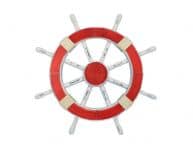Rustic Red Decorative Ship Wheel 18