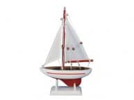 Wooden Red Pacific Sailer Model Sailboat Decoration 9