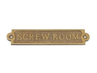 Antique Brass Screw Room Sign 6