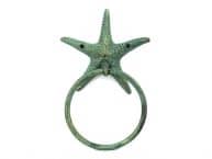Antique Bronze Cast Iron Starfish Towel Holder 8.5