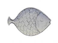 Whitewashed Cast Iron Fish Decorative Plate 8