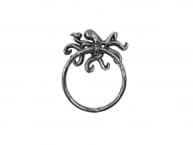 Rustic Silver Cast Iron Octopus Towel Holder 6