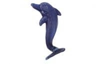 Rustic Dark Blue Cast Iron Dolphin Hook 7