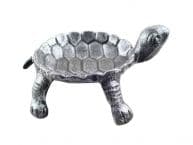 Antique Silver Cast Iron Standing Turtle Plate 9