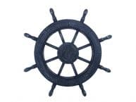 Rustic All Dark Blue Decorative Ship Wheel 24