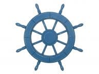 Rustic All Light Blue Decorative Ship Wheel 24