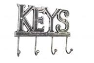 Rustic Silver Cast Iron Keys Hooks 8