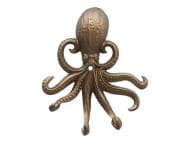 Antique Brass Wall Mounted Octopus Hooks 7