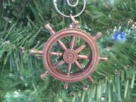 Antique Copper Ship Wheel Christmas Ornament 5 