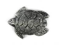 Antique Silver Cast Iron Decorative Turtle Paperweight 4