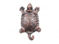 Rustic Copper Cast Iron Turtle Key Hook 6