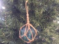 Light Blue Japanese Glass Ball Fishing Float Decoration Christmas Ornament 3