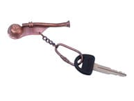 Antique Copper Bosun Whistle Key Chain 5