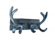 Rustic Silver Cast Iron Antler Double Hook 8
