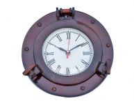 Antique Copper Deluxe Class Porthole Clock 8