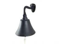 Rustic Black Cast Iron Hanging Ships Bell 6