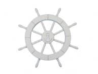 White Decorative Ship Wheel with Anchor 18