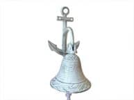 Whitewashed Cast Iron Wall Hanging Anchor Bell 8