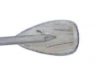 Wooden Rustic Whitewashed Decorative Rowing Boat Paddle with Hooks 24