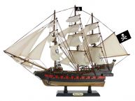 Wooden Ben Franklins Black Prince White Sails Limited Model Pirate Ship 26