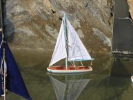 Wooden It Floats 12 - Light Blue Floating Sailboat Model
