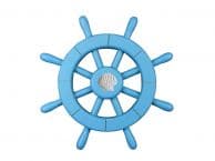 Light Blue Decorative Ship Wheel with Seashell 12