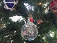 Santa Maria Model Ship in a Glass Bottle Christmas Ornament 4