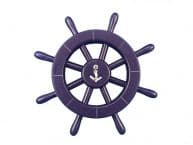 Dark Blue Decorative Ship Wheel With Anchor 12