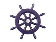 Dark Blue Decorative Ship Wheel With Seashell 12